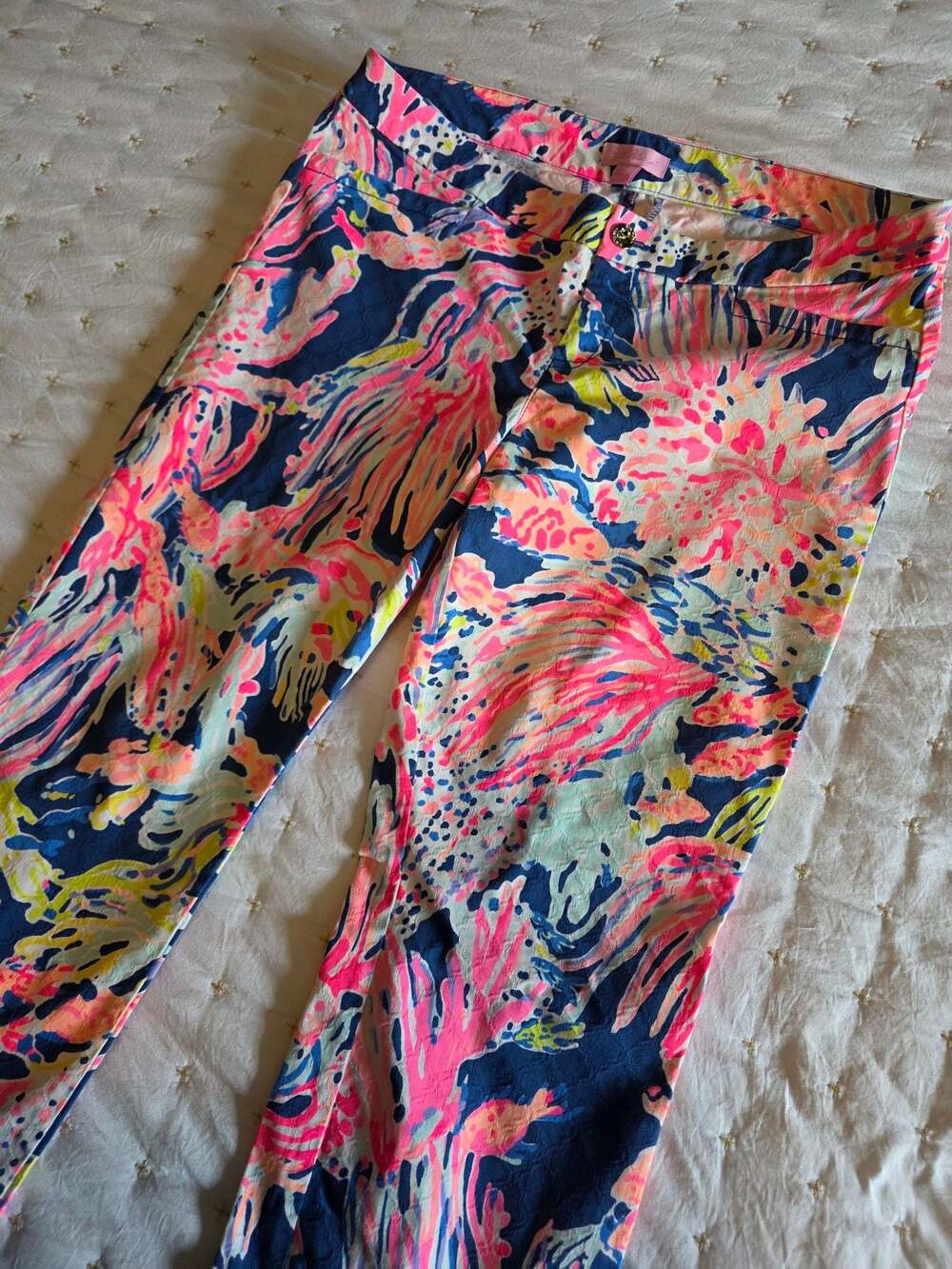 Lilly Pulitzer Kelly Ankle Pants in Indigo Sunken Treasure Floral Print